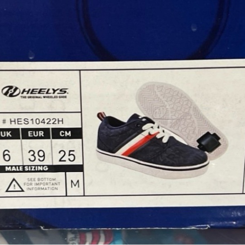 Heelys Sneakers - Mens 7/Womens 8 - Blue with Red and White Accents